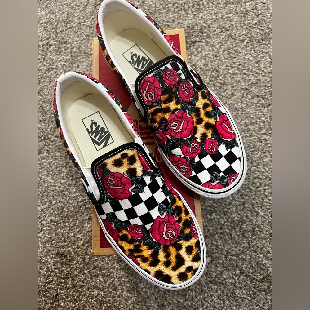 Checkered, leopard, rose VANS!